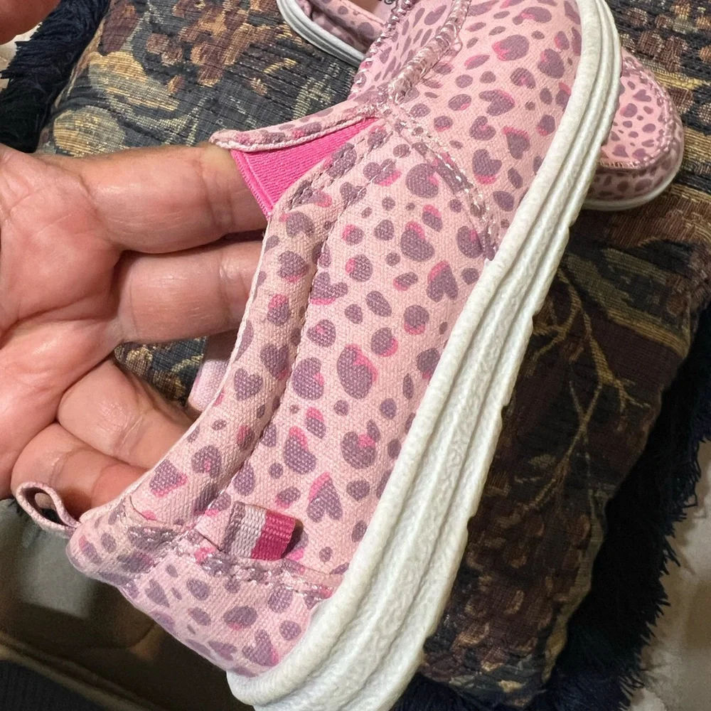 Cat & Jack Pink Leopard Print Kids Shoes Size 11